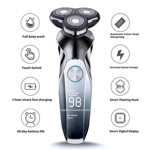 เครื่องโกนหนวดไฟฟ้าแบบพกพาอเนกประสงค์ ชาร์จผ่าน USB สำหรับผู้ชาย ใบมีดสามใบ โกนหนวดได้ทั้งใบหน้า กันน้ำระดับ IPX7 - Product Image 5
