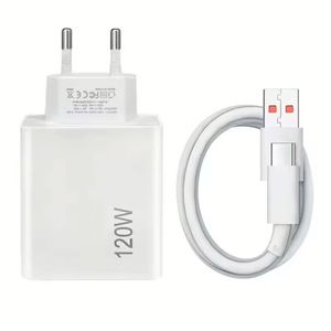 US/EU/UK <b>Socket</b> Phone Charger 120W Type C Cable Fast Charging <b>USB</b> Wall Charger Block - Product Image 6