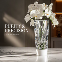 Wohndekor Kristall-Blumenvase K9 Quadratisch Facettiert Handgefertigt Moderne Hochzeits-Tischvase für Bankett Restaurant Wohnzimmer Esszimmer