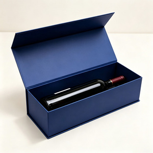 Boîte d'emballage de vin <span class=keywords><strong>en</strong></span> <span class=keywords><strong>papier</strong></span> kraft de luxe, recyclable, ondulée, avec logo personnalisé, découpe laser, gaufrage et dorure à chaud - Product Image 2