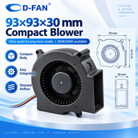 Ventilateur centrifuge à vis sans fin 90 mm 9330 93x93x30 mm 4 pouces 12V 24V 48V CC sans balais avec roulement à billes pour refroidissement d'imprimante 3D