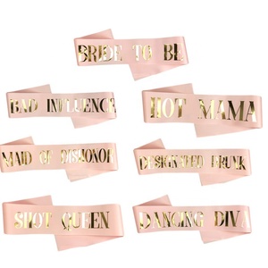 Bachelorette Party marié<span class=keywords><strong>e</strong></span> à être demoiselle de déshonneur Satin Sash Kit fournitures de douche nuptiale - Product Image 1
