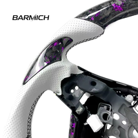 Volant de course Barmich Premium en fibre de carbone forgée à 4 branches avec écran LED intégré, prise en charge de la poignée de 35 mm, compatible avec l'Accord