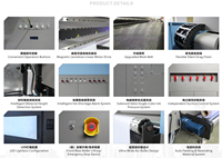 Venta caliente Impresora híbrida UV Gran formato ancho AI Detección de altura inteligente Cuero/Lona/Vidrio Impresión digital de grado industrial