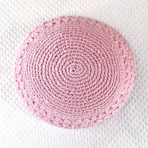 Kippa rose pour hommes et enfants, toutes tailles, faite à la main, en <span class=keywords><strong>DMC</strong></span>, avec motif brodé, bon marché - Product Image 4