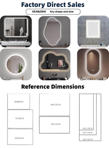 Fashion Hot Sale Modern Design <b>Rectangle</b> Cross Border LED 3 Color Illuminated Touch Screen Dimmable Metal Frame Cosmetic <b>Mirror</b> - Product Image 5