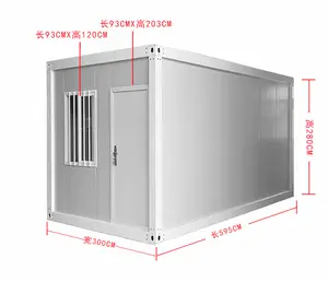 Nieuw Arrivallow Verkoop Prijs Licht Staal 20ft Flat Pack Container Huis Prefab Container Kampeerwoningen Afneembaar Containerhuis