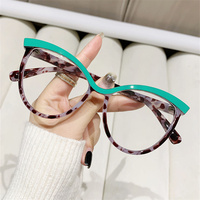Populaire femmes mode Vogue grand cadre chat oeil lunettes couleur sourcil léopard Anti lumière bleue Prescription myopie cadre optique