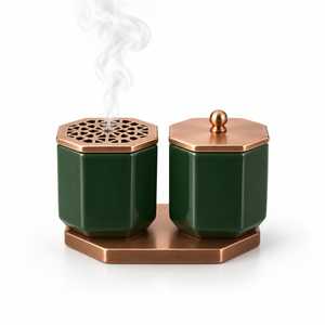 Antique Style Metal <b>Incense</b> <b>Burner</b> with Lid for <b>Incense</b> Sticks <b>Cones</b> and Aromatherapy Home Decoration - Product Image 4