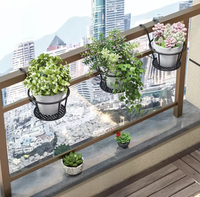Grands paniers suspendus pour plantes d'intérieur, pots de fleurs en fer, design moderne et luxueux, jardinière en métal à suspendre sur clôture