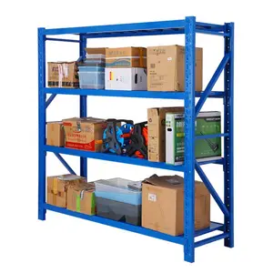 100KG azul 4 niveles Boltless Diy inventario vertical estantes industriales estantes de almacenamiento