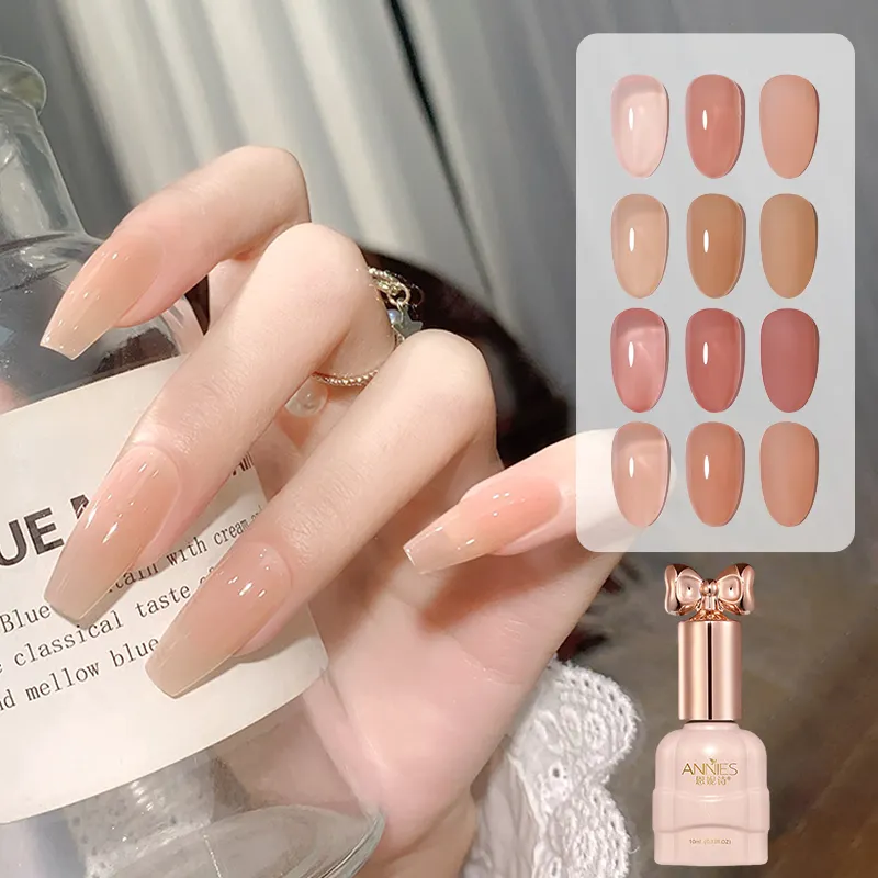 Logo personnalisé 4 Couleurs 10ml Nude Pink Fabricant Prix bas Vernis à ongles Gel UV Semi-coloré Ongles en gel