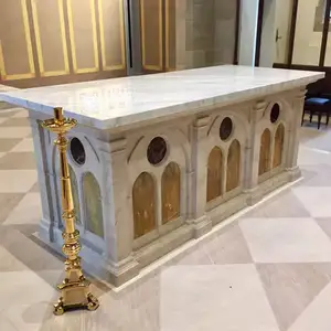 Benzersiz tasarım Handcarved dini kilise taş kutsal minber masa büyük mermer Ambo