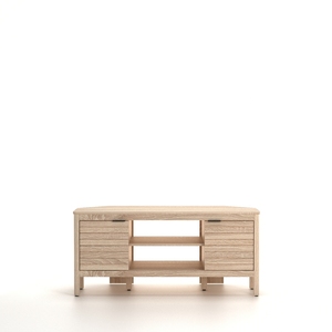 ตู้วางทีวีมุมทันสมัยพร้อมลิ้นชัก ชั้นวางแบบเปิด และด้านหน้าแบบระแนง - Product Image 1