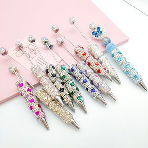 B7029 Herz Kristall Bling Voll abdeckung Strass Kugelschreiber Kreative DIY Schmuck Perlen Stift Förderung Schule Büro Geschenke - Product Image 6
