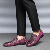 Mocassins tendance à paillettes pour hommes, chaussures de bureau, couleur bleue, grande taille 46 47 48, noir, rouge, bleu