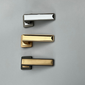 Manija de puerta de baño de doble cara de estilo industrial, placa de acero de aleación de Zinc al por mayor con privacidad negra para hoteles - Product Image 5