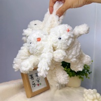 Porte-clés pendentif sac en peluche dessin animé lapin à oreilles tombantes, mignon, cadeau, robe de princesse bleu sel de mer rose