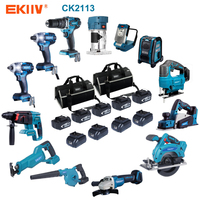 EKIIV Outils électriques professionnels Offre Spéciale perceuse à percussion à batterie lithium-ion sans fil 15 en 1 ensemble d'outils combinés
