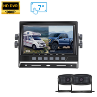 Disesuaikan 7 inci 2CH layar Universal mobil membalikkan bantuan 1080P DVR Monitor dengan 2 AHD kamera Kit