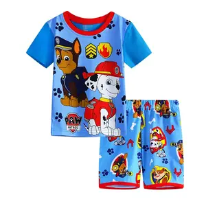 Ensemble pyjama pour enfants, vêtements de maison, à manches courtes, motif de dessin animé pour garçons, nouvelle collection