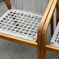 Chaise de jardin moderne résistante aux intempéries en corde et bois massif pour villa, école, ferme et hôpital