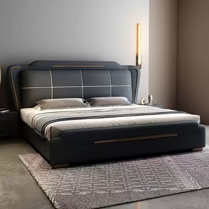 Sofá <span class=keywords><strong>Cama</strong></span> <span class=keywords><strong>Doble</strong></span> de Lujo Moderno en Negro para Bodas, con Tapicería Suave de Alta Gama en Microfibra de Cuero y Estructura de Madera, <span class=keywords><strong>Precio</strong></span> al por Mayor - Product Image 3