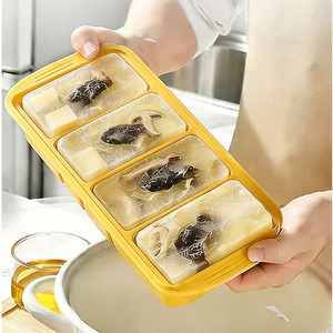 Grandes moules à glace carrées en silicone de qualité alimentaire, capacité 1L, pour glaces à congélation rapide, démoulage facile, outils pour crème glacée - Product Image 5