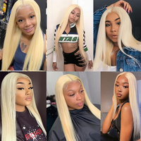 # Extensions de cheveux à clipser 613, cheveux humains véritables Remy, blonds, lisses, extensions brésiliennes vierges à clipser