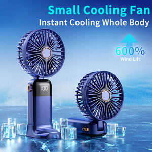 Mini Ventilador Portátil con Lámpara, Batería Recargable por USB, Ventilador de Escritorio para Uso en Exteriores y Autocaravanas, Mini Ventilador Plegable USB con Batería - Product Image 2