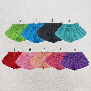 Jupe-short décontractée d'été pour bébés filles, 3 couleurs unies, à volants, taille élastique, coupe trapèze, tenue de yoga, 0-16 ans - Product Image 5