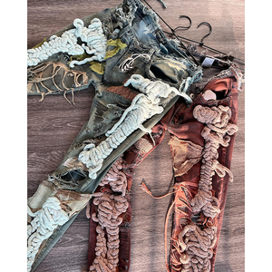 YSJY üreticileri özel Hip Hop Vintage aplike pantolon Slim Fit şık Denim kot sıkıntılı yama kot erkekler için - Product Image 2