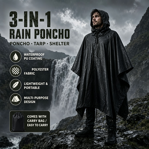 Impermeabile Tre-in-Uno per Escursionismo - Leggero in Poliestere per Campeggio, Alpinismo e Viaggi, Tenda Impermeabile per Escursioni e Campeggio - Product Image 6