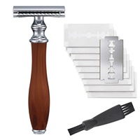 Rasoir de sécurité à double tranchant pour homme, manche en cuivre, lames de haute qualité, rasoir pour le visage/le corps/les aisselles