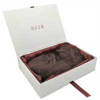 Boîte cadeau en carton pour perruque, avec ruban et doublure en satin, personnalisable selon la demande