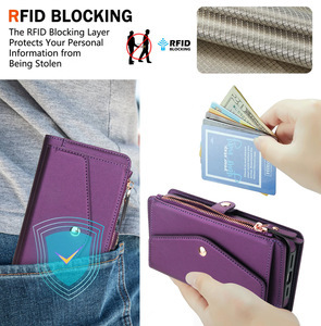 Funda Protectora Multifuncional con Cierre y Correa Cruzada de Cuero PU para iPhone 17 Pro <span class=keywords><strong>Max</strong></span> 16 15 14, con Carga Inalámbrica - Product Image 5