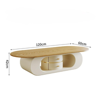 Table basse moderne pour petit salon avec fonction de rangement, design en panneaux de bois, pour la maison, l'hôtel et l'appartement