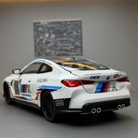 Modèle de voiture miniature M4 à l'échelle 1:24 avec son et lumière, mécanisme de recul - Jouet en métal pour décoration