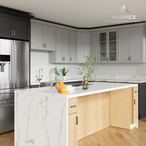 Armoire moderne en chêne blanc |   Armoires de cuisine style Shaker prêtes à assembler |   Meuble de cuisine en bois pour projets résidentiels aux États-Unis - Product Image 2