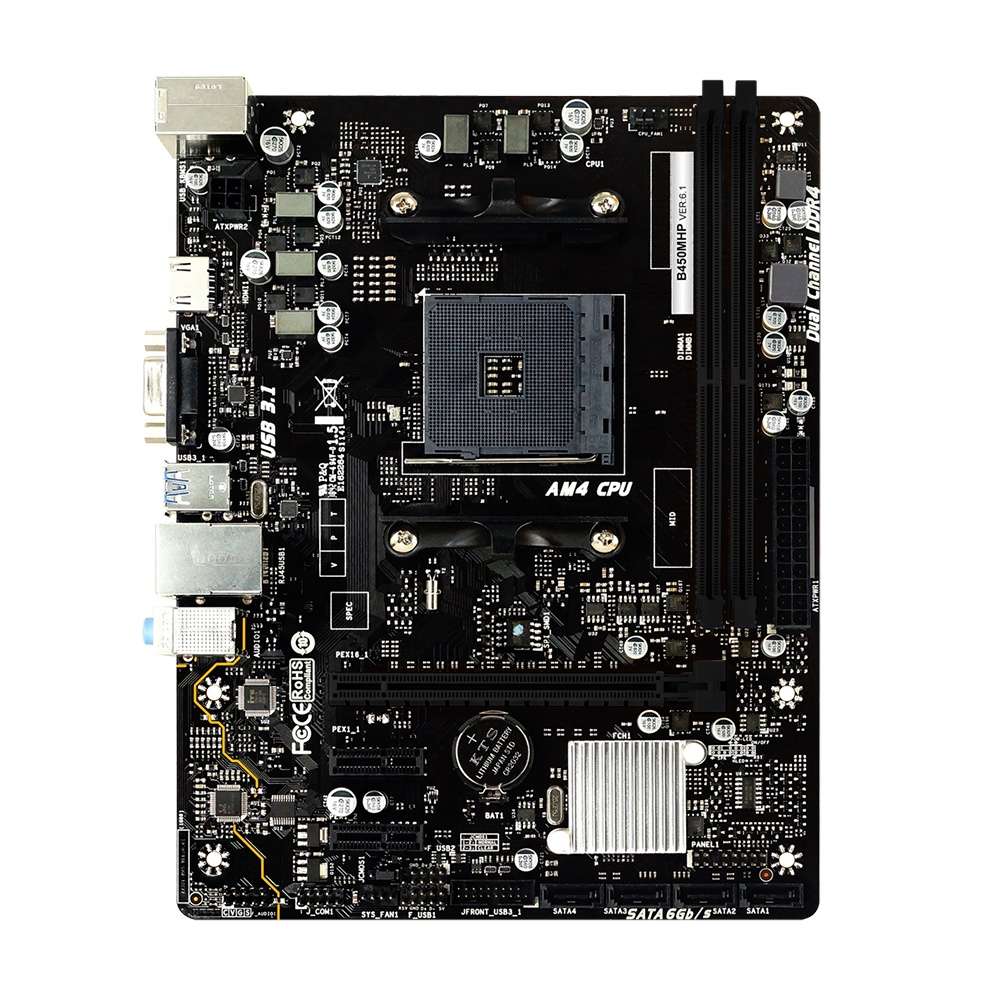 Biostar B450MHP Micro ATX Motherboard - AM4, 64GB DDR4 for Gaming