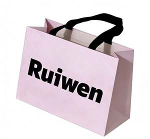 Sacs en papier de luxe personnalisés en gros avec poignée en ruban, sacs cadeaux roses avec votre propre logo - Product Image 3