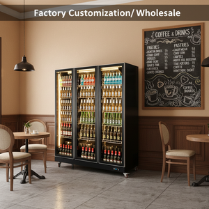 Exhibición vertical de puertas de vidrio refrigerador enfriador de bebidas congelador de verduras bebidas <span class=keywords><strong>Deepfreeze</strong></span> para la venta - Product Image 1