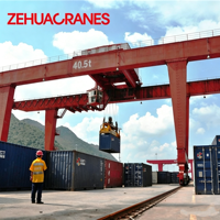 Grue portique à double poutre montée sur rail avec écarteur à double levage pour terminal intermodal