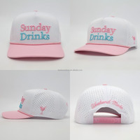 Casquette de baseball personnalisée pour homme, 5 panneaux, avec logo brodé 3D, patch en caoutchouc PVC polyester bicolore de haute qualité, pour course à pied et golf