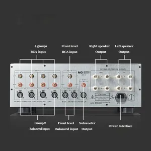 MUSMYS-MPA-02 Amplificatore Integrato Hi-Fi <span class=keywords><strong>Classe</strong></span> A e <span class=keywords><strong>B</strong></span> 350W ad Alta Potenza, Completamente Bilanciato con Controllo del Tono e Telecomando - Product Image 6