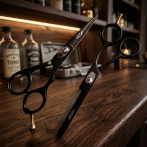 Tijeras de Peluquería Profesionales Ecológicas de Acero Inoxidable 6CR13 para Diestros, de Mango Largo, para Entresacar y Cortar el Cabello - Product Image 3