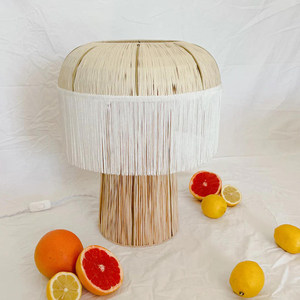 Lampe de table artisanale moderne minimaliste avec pompon, source lumineuse LED E27, écologique, pour salon, villa, hôtel, appartement - Product Image 2