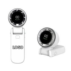 Nuevo Ventilador de Mano Plegable Portátil de Alta Velocidad, 100 Niveles de Potencia, 4000mAh de Capacidad, Pantalla Digital, Ventilador de Cuello Colgante - Product Image 1