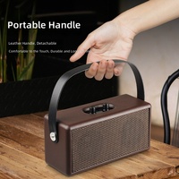 Haut-parleur portable D30 rétro en bois avec batterie rechargeable 16W pour extérieur, système audio pour maison, ordinateur et téléphone avec subwoofer