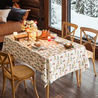 Nappe de table de Noël américaine, décoration festive du Nouvel An, nappe de table basse, nappe imprimée bonhomme de neige, nappe en polyester